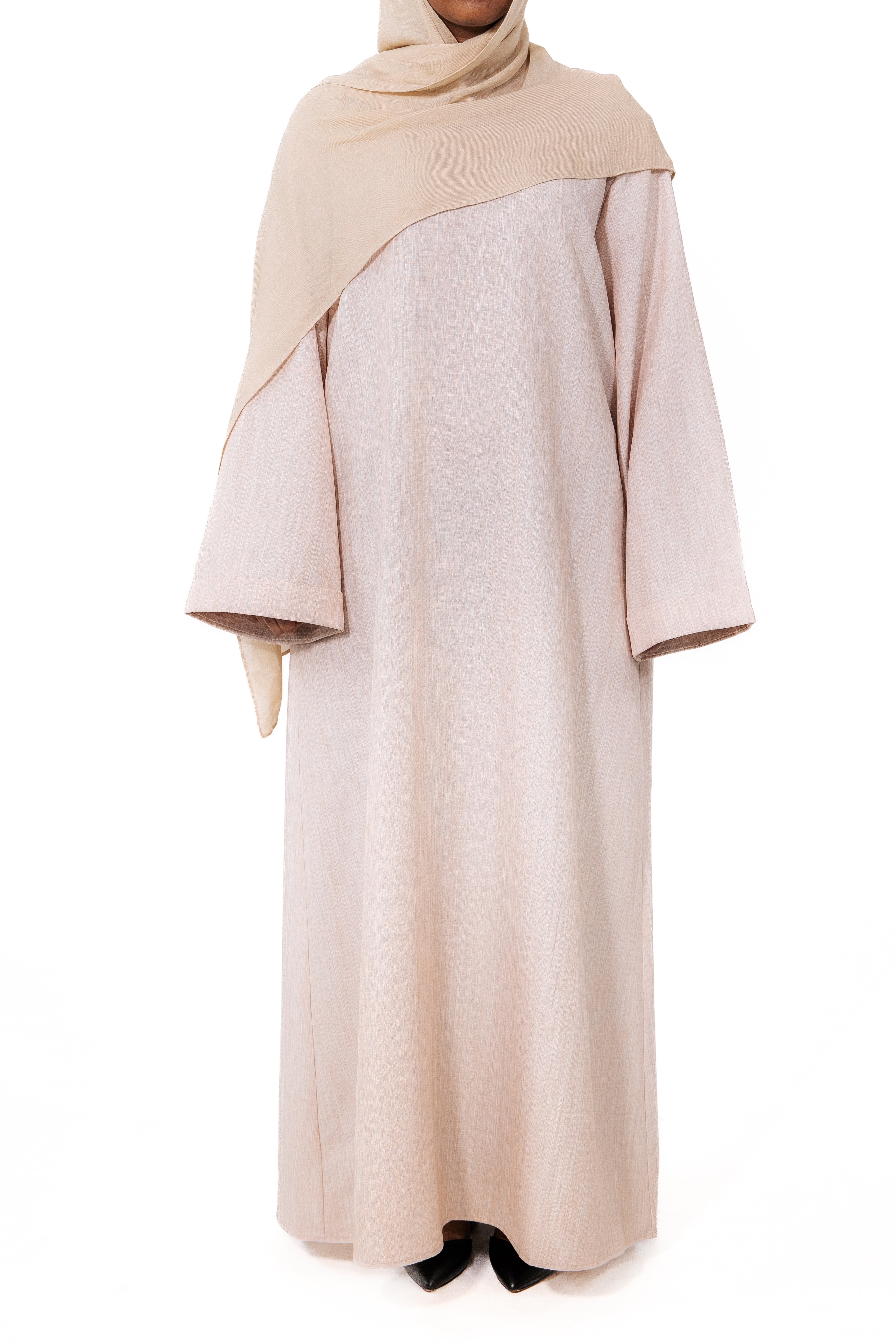 Abaya en lin fermée