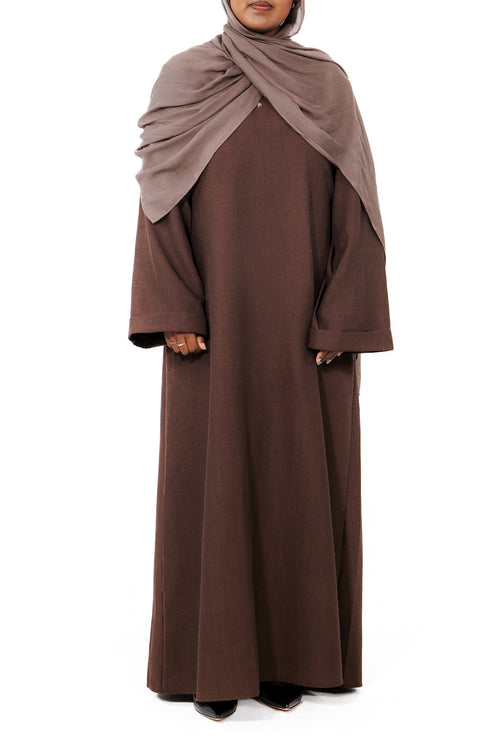 Abaya en lin fermée