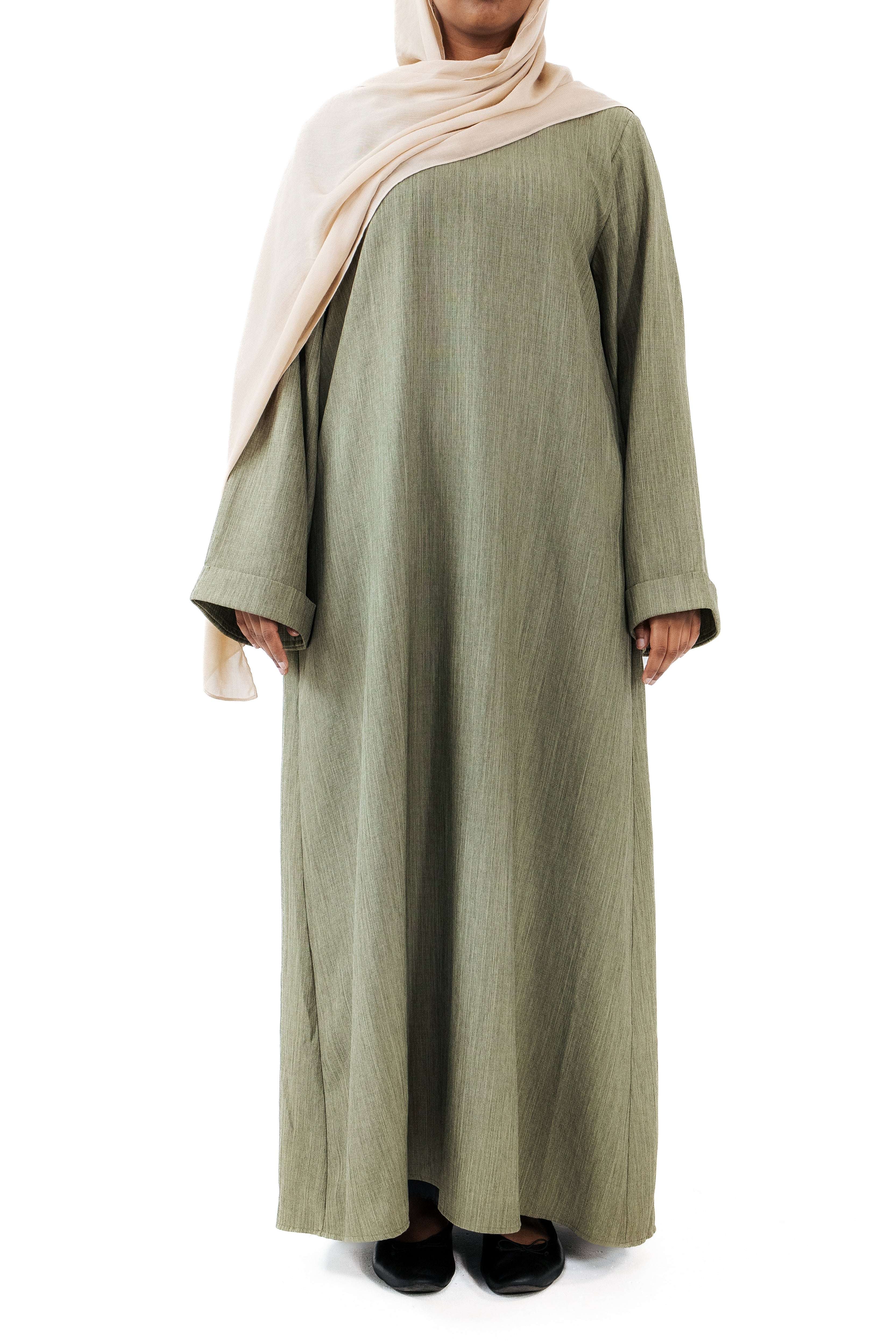 Abaya en lin fermée